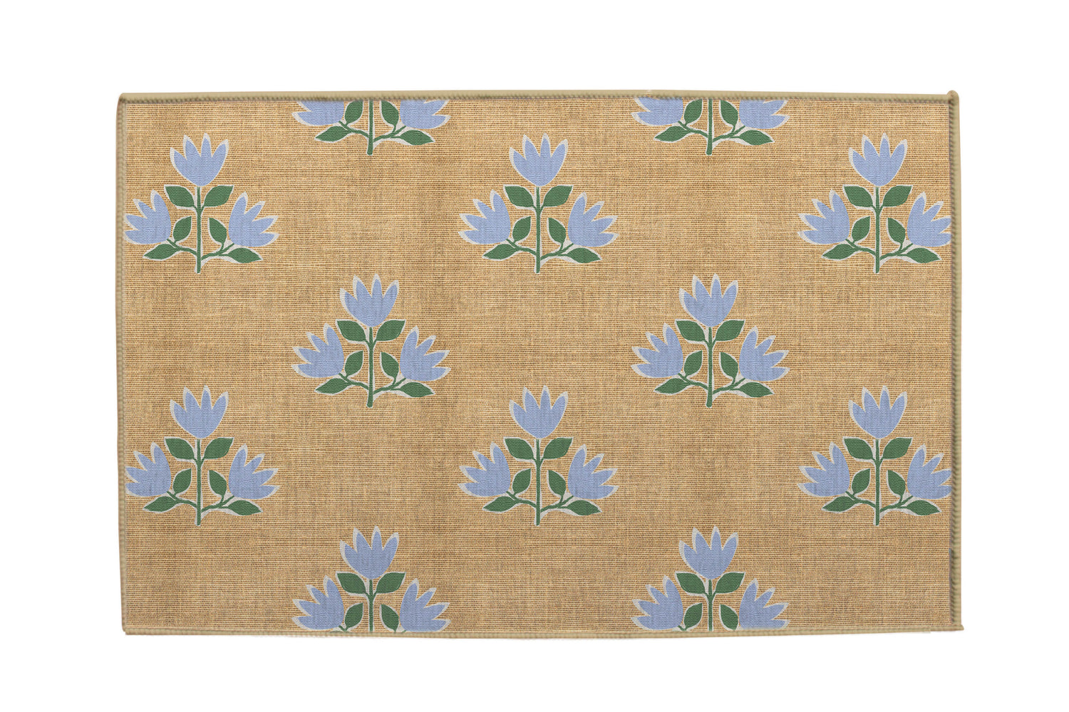 Clementine Blue Nu-Jute Rug - Washable (Various Sizes)