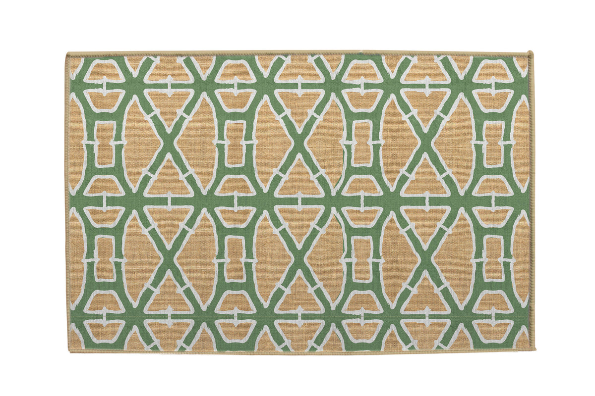 Bamboo Green Nu-Jute Rug - Washable (Various Sizes)