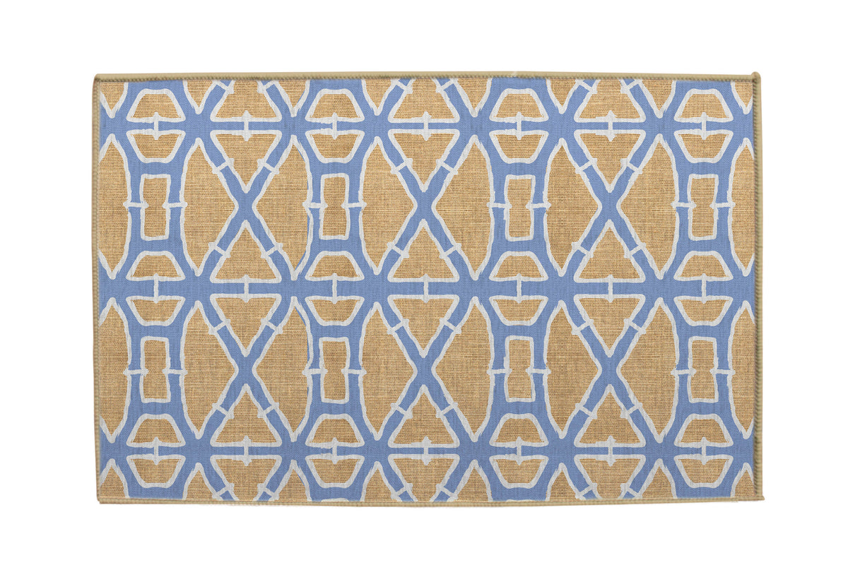 Bamboo Blue Nu-Jute Rug - Washable (Various Sizes)
