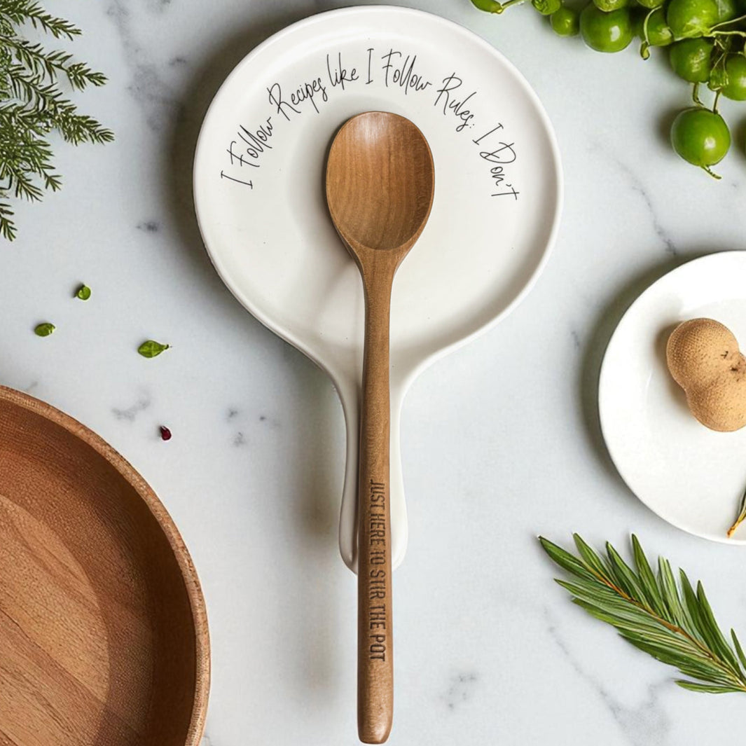 Recipes & Rules Spoon Rest (Several Spoon Finish Colors)