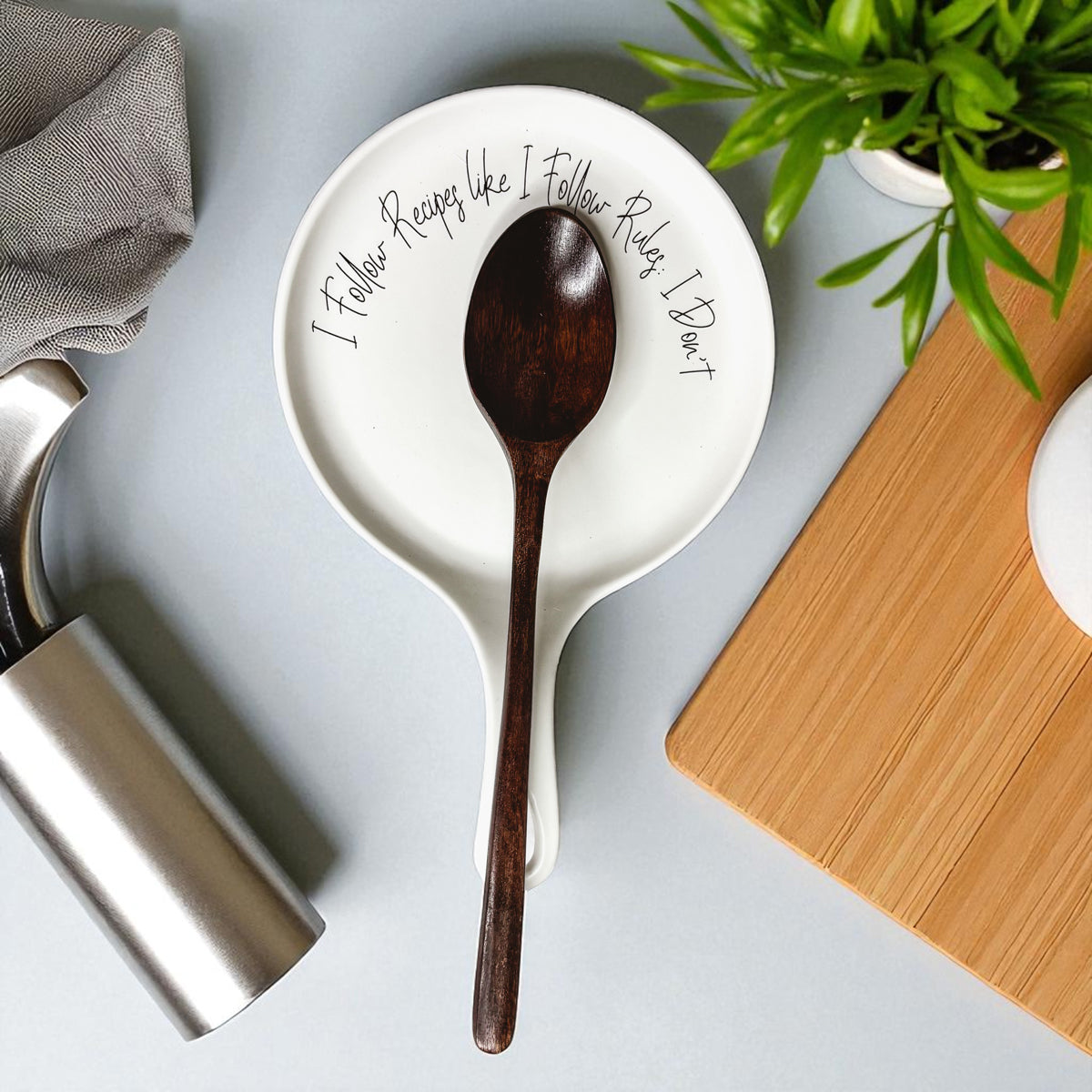 Recipes & Rules Spoon Rest (Several Spoon Finish Colors)