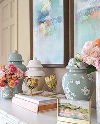 Sakura Ginger Jars in Cabbage Patch Green (Various Sizes)