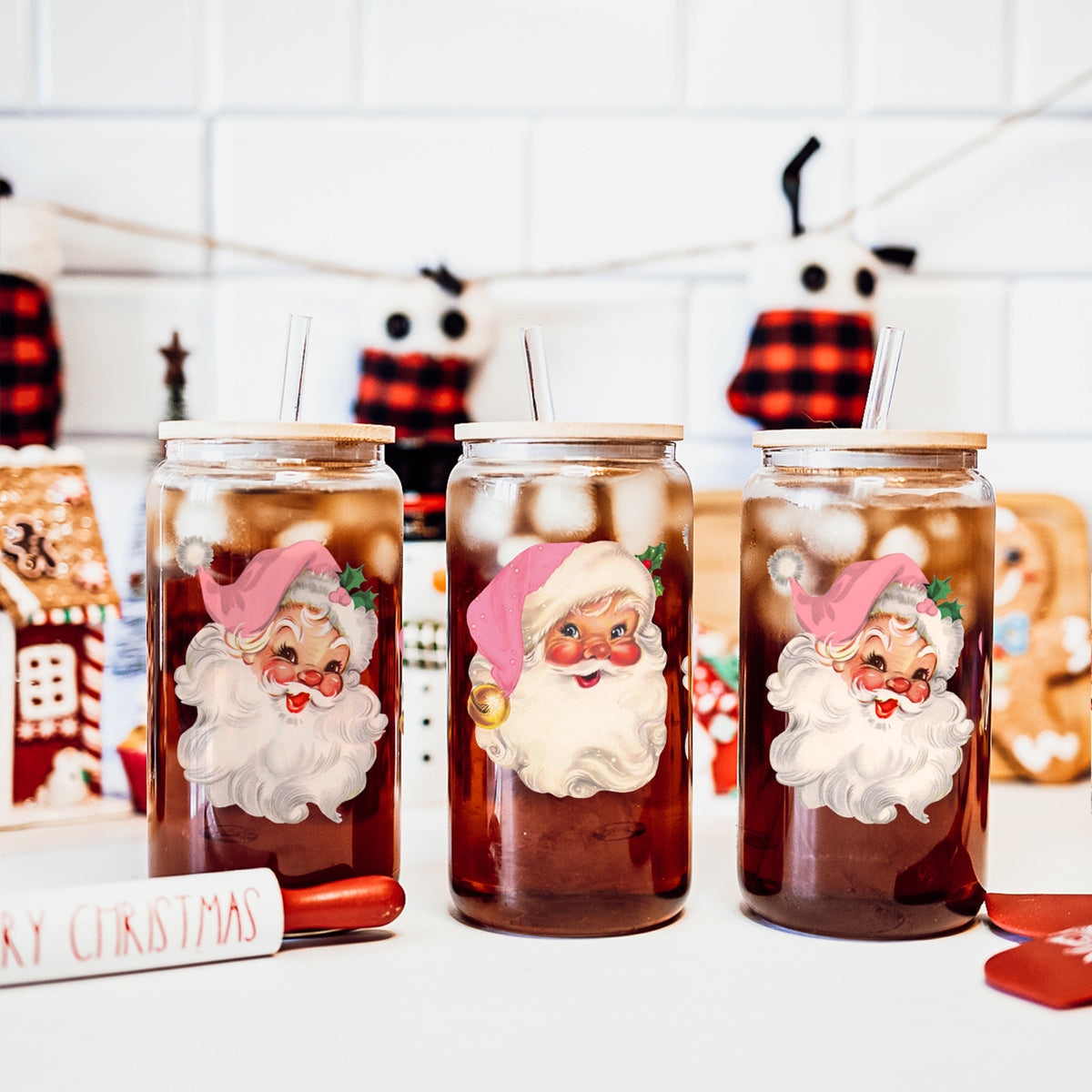 Vintage Pink Santa Cup