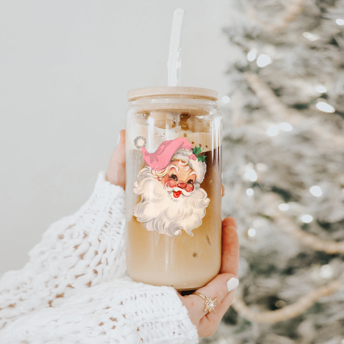 Vintage Pink Santa Cup