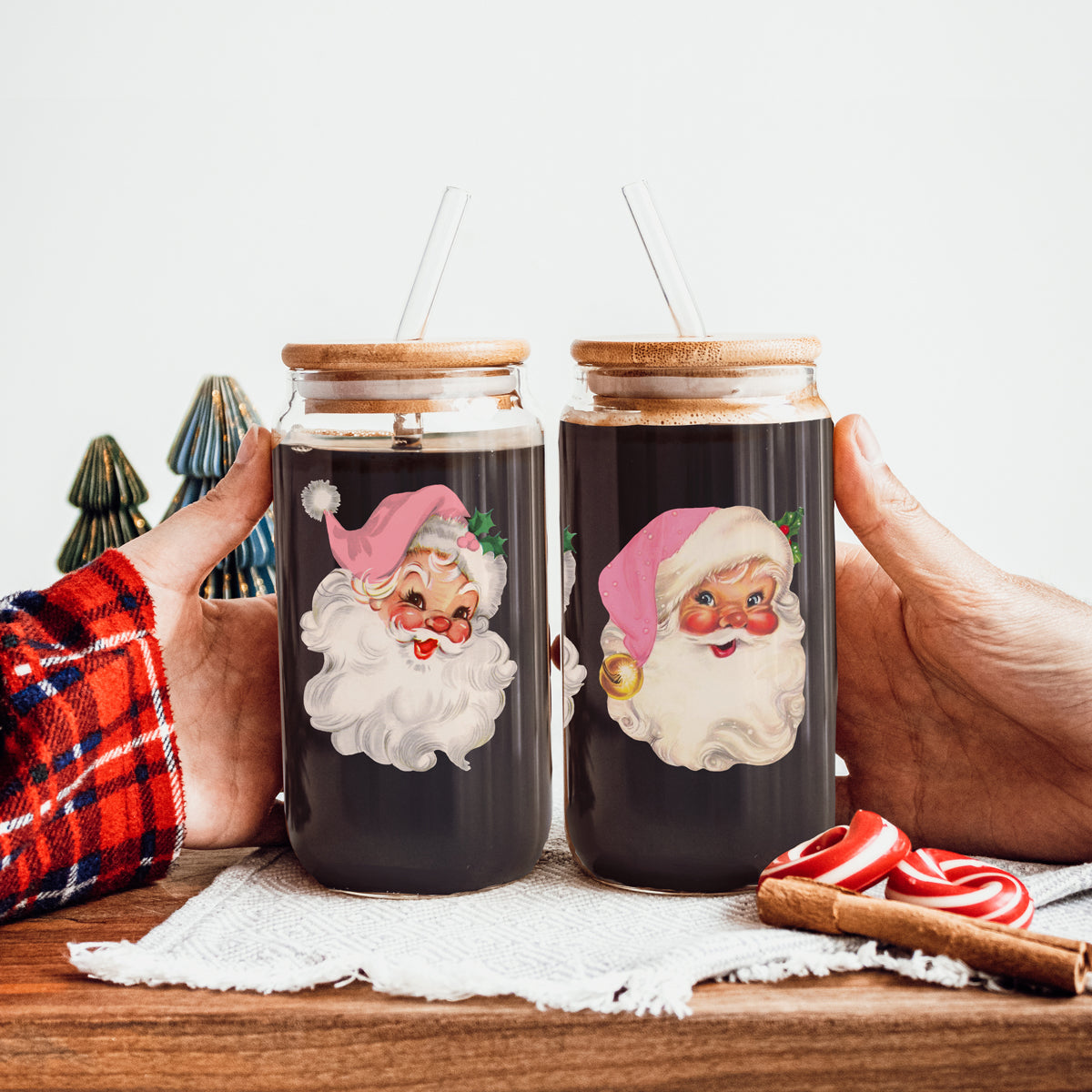 Vintage Pink Santa Cup