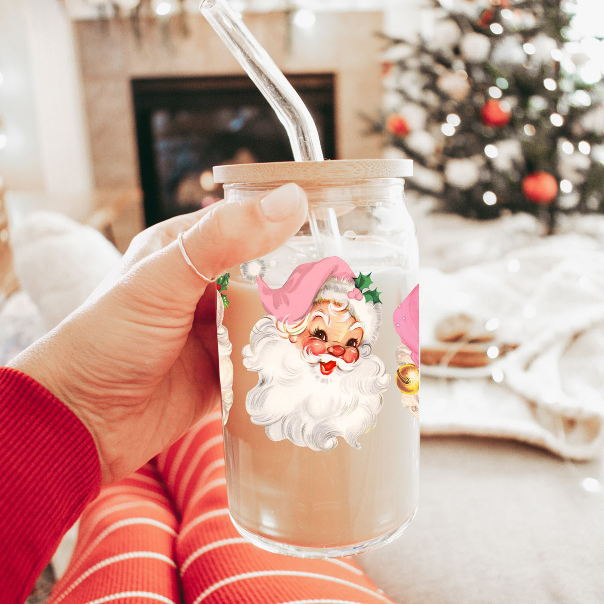 Vintage Pink Santa Cup