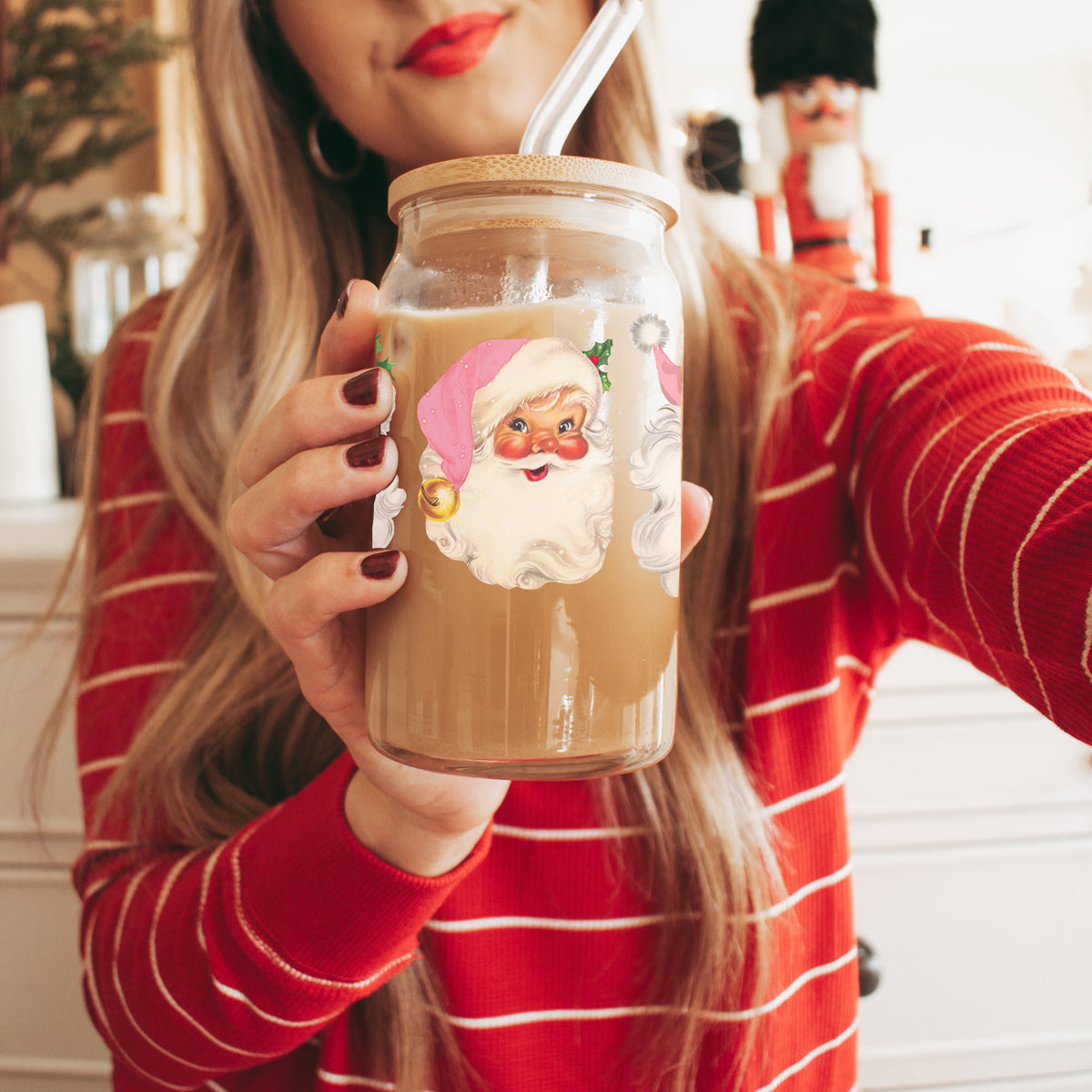 Vintage Pink Santa Cup