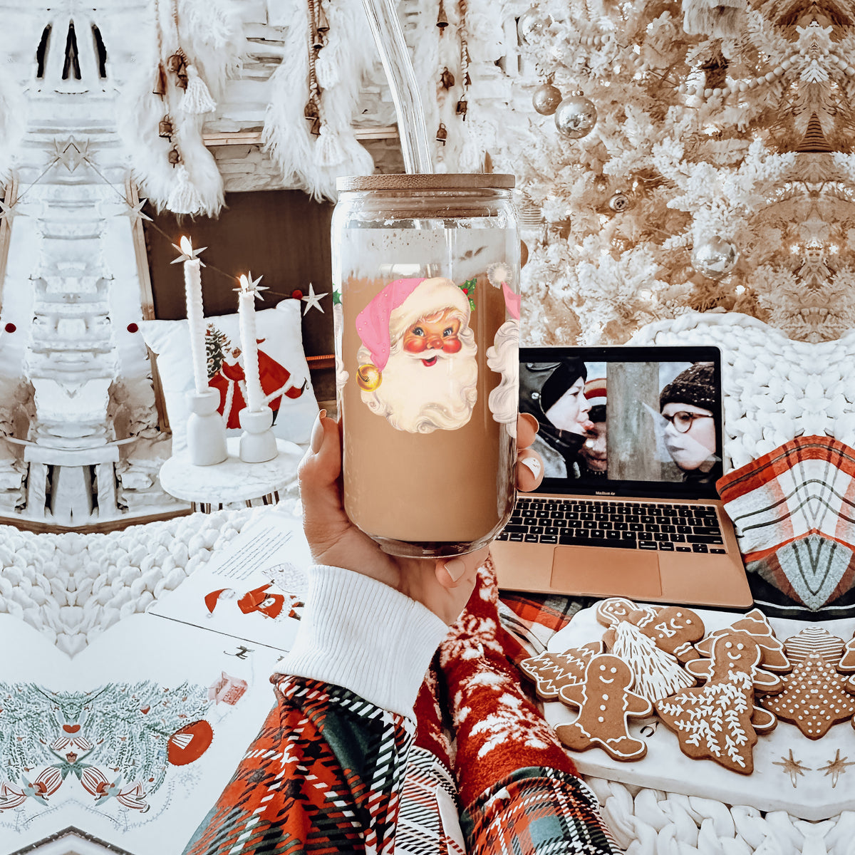 Vintage Pink Santa Cup