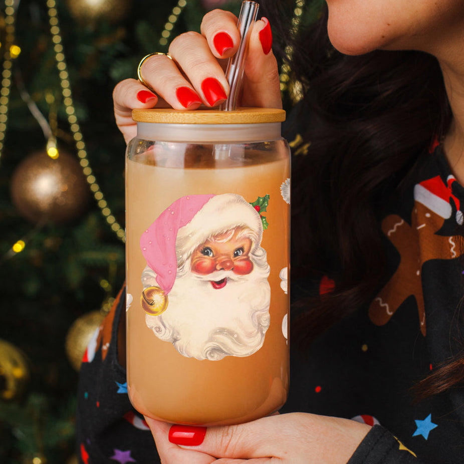 Vintage Pink Santa Cup