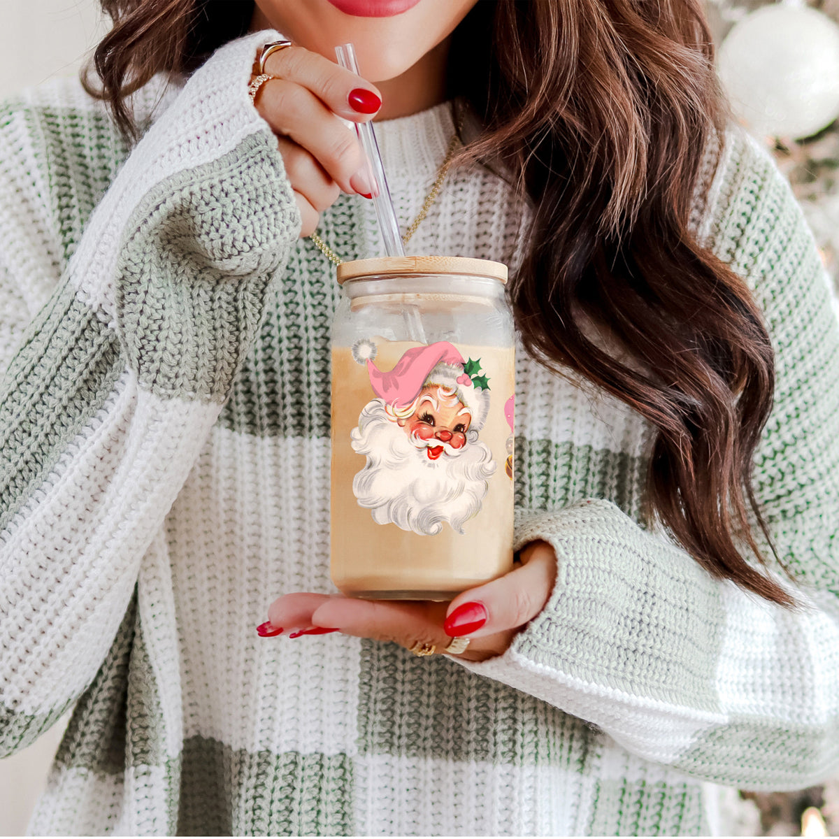 Vintage Pink Santa Cup