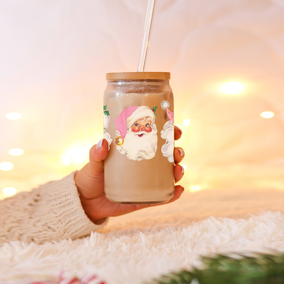 Vintage Pink Santa Cup