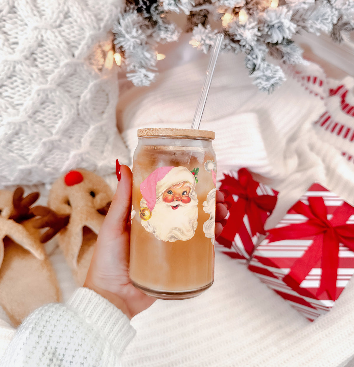 Vintage Pink Santa Cup