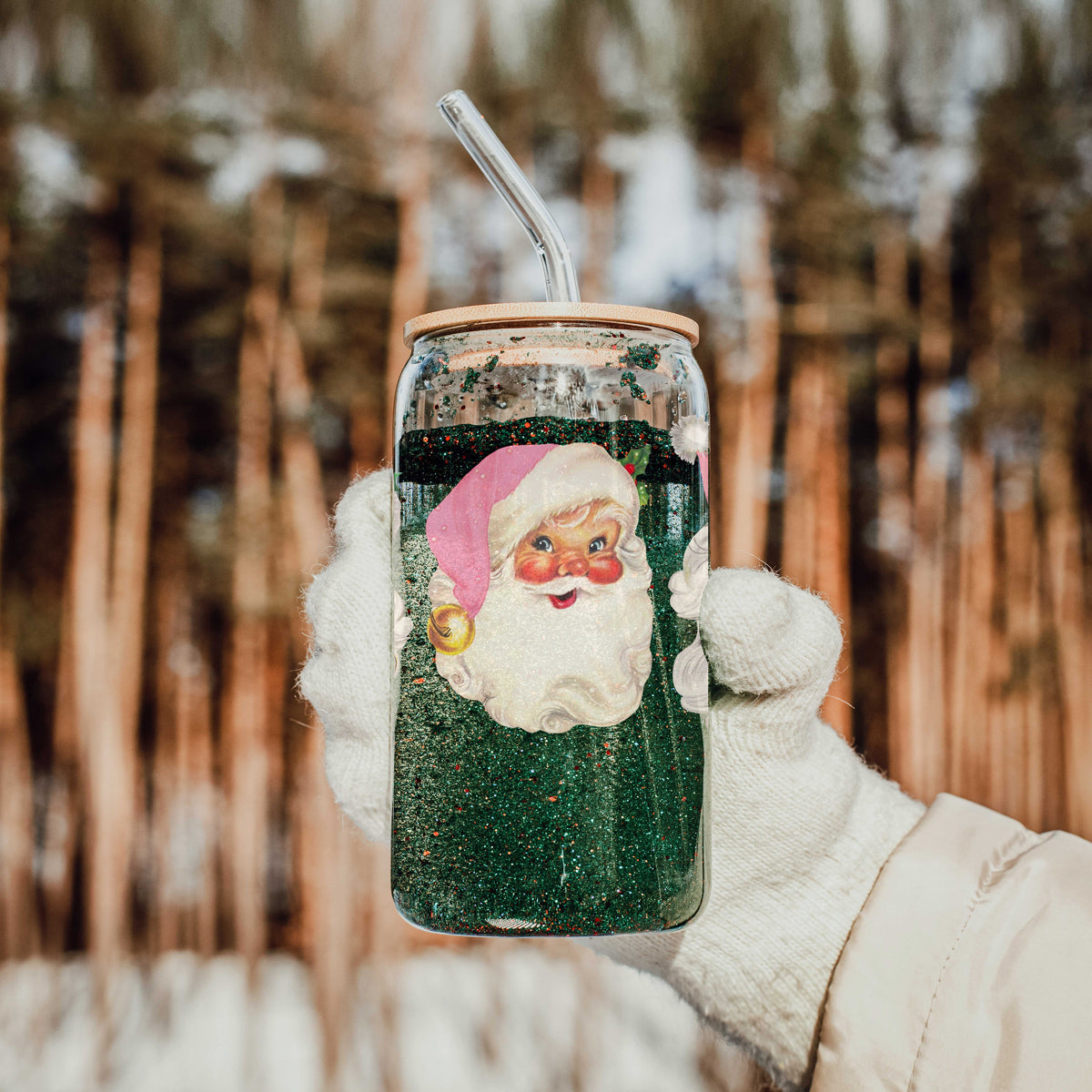 Vintage Pink Santa Cup