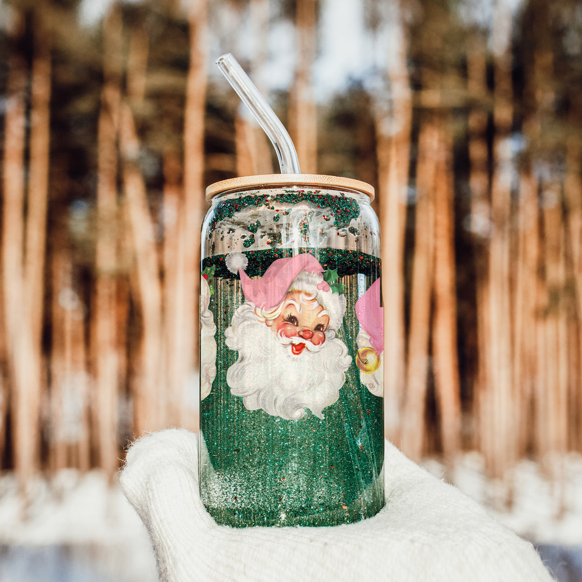 Vintage Pink Santa Cup