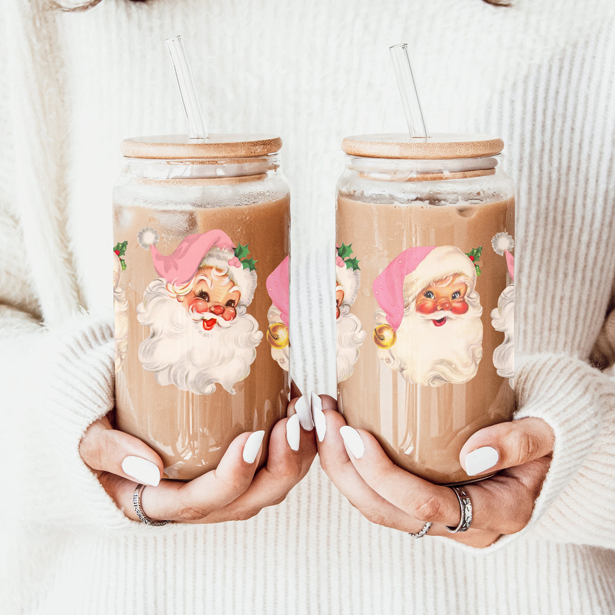 Vintage Pink Santa Cup