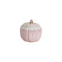 Scalloped Pumpkin Jars with 22K Gold Accents in Light Pink (Various Sizes)