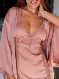 Short Robe Set Exotic Pajama 2 Pcs (Various Colors)