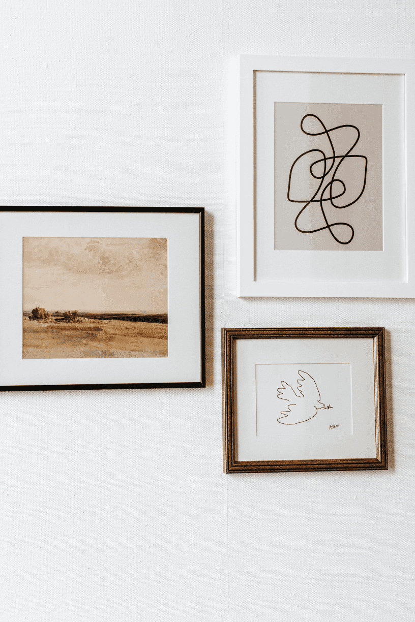 Azmera – Vintage Watercolor Wall Art in Black Frame (Micro Art Collection)