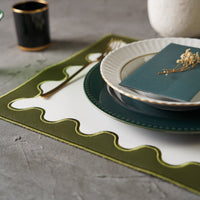 Lustre Dark Green Rectangle Faux Leather Placemat