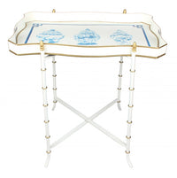 Ivory & Blue Ginger Jar Rectangular Tray Table