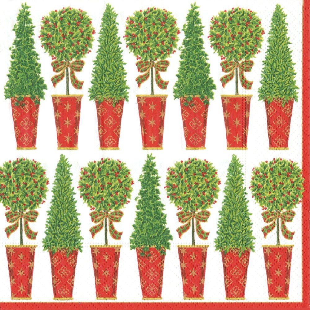 Topiary Stripe (Ivory) - Lunch Napkin