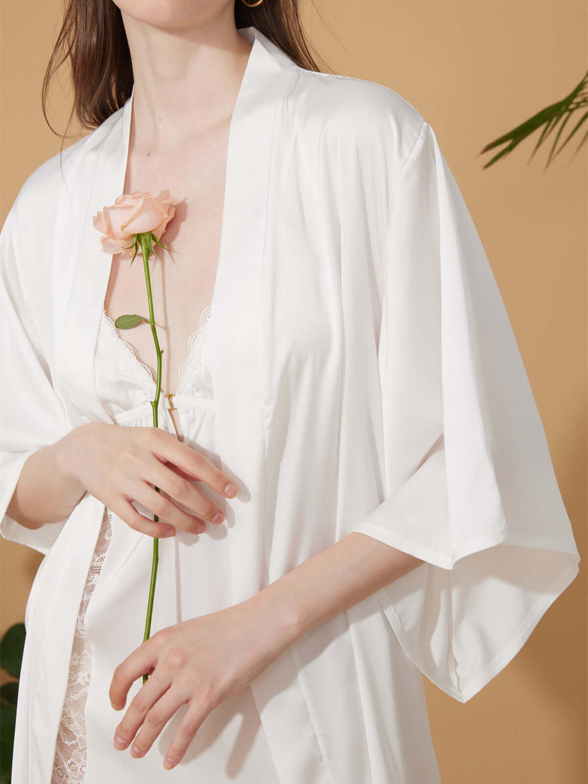 Short Robe Set Exotic Pajama 2 Pcs (Various Colors)