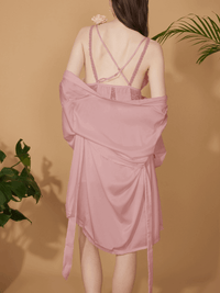 Short Robe Set Exotic Pajama 2 Pcs (Various Colors)