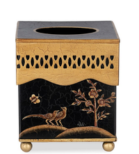 Black & Gold Oval Pierced Wastepaper Basket