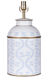 Pastel Blue IKat Tea Caddy Lamp
