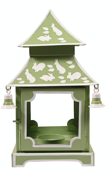 Grass Green & White Bunny Pagoda Lantern (various sizes)