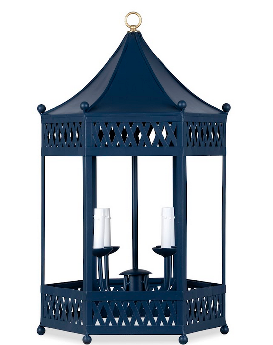 Navy Pagoda Lantern Chandelier
