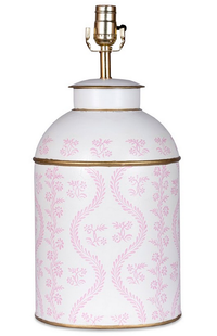 Pink IKat Tea Caddy Lamp