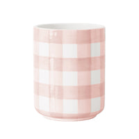 Gingham Large Vase/ Utensil Holder (Various Sizes & Colors)