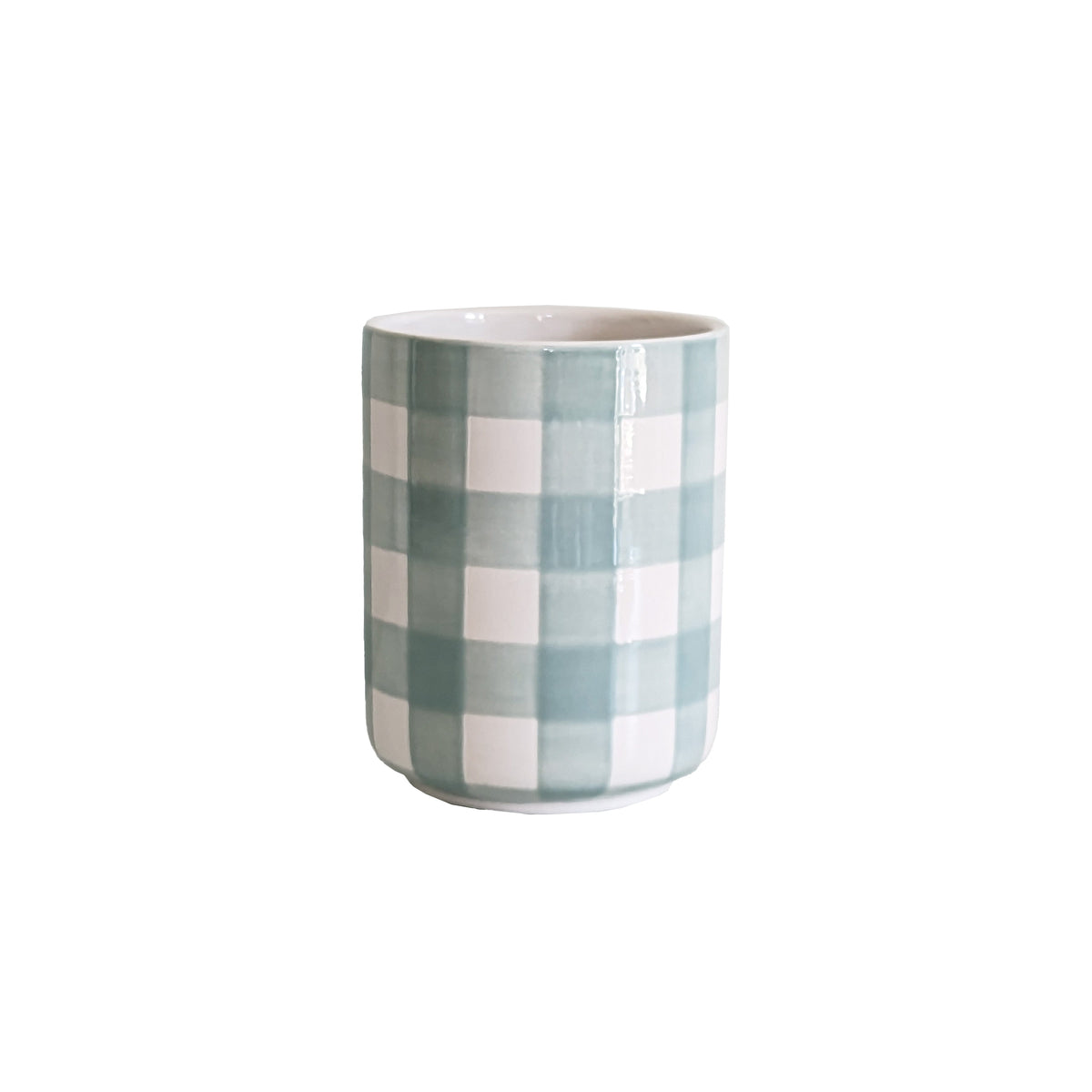 Gingham Large Vase/ Utensil Holder (Various Sizes & Colors)