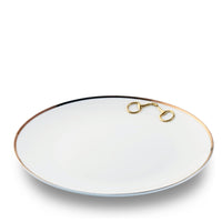 Gold Bit Bone China Round Dinner Plate Gold Rim