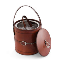 Premium Genuine Leather Bit Lidded Ice Bucket