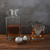 Golf Decanter Set with Pair Glasses