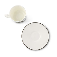 Running Elk Cup and Saucer Bone China Platinum Rim