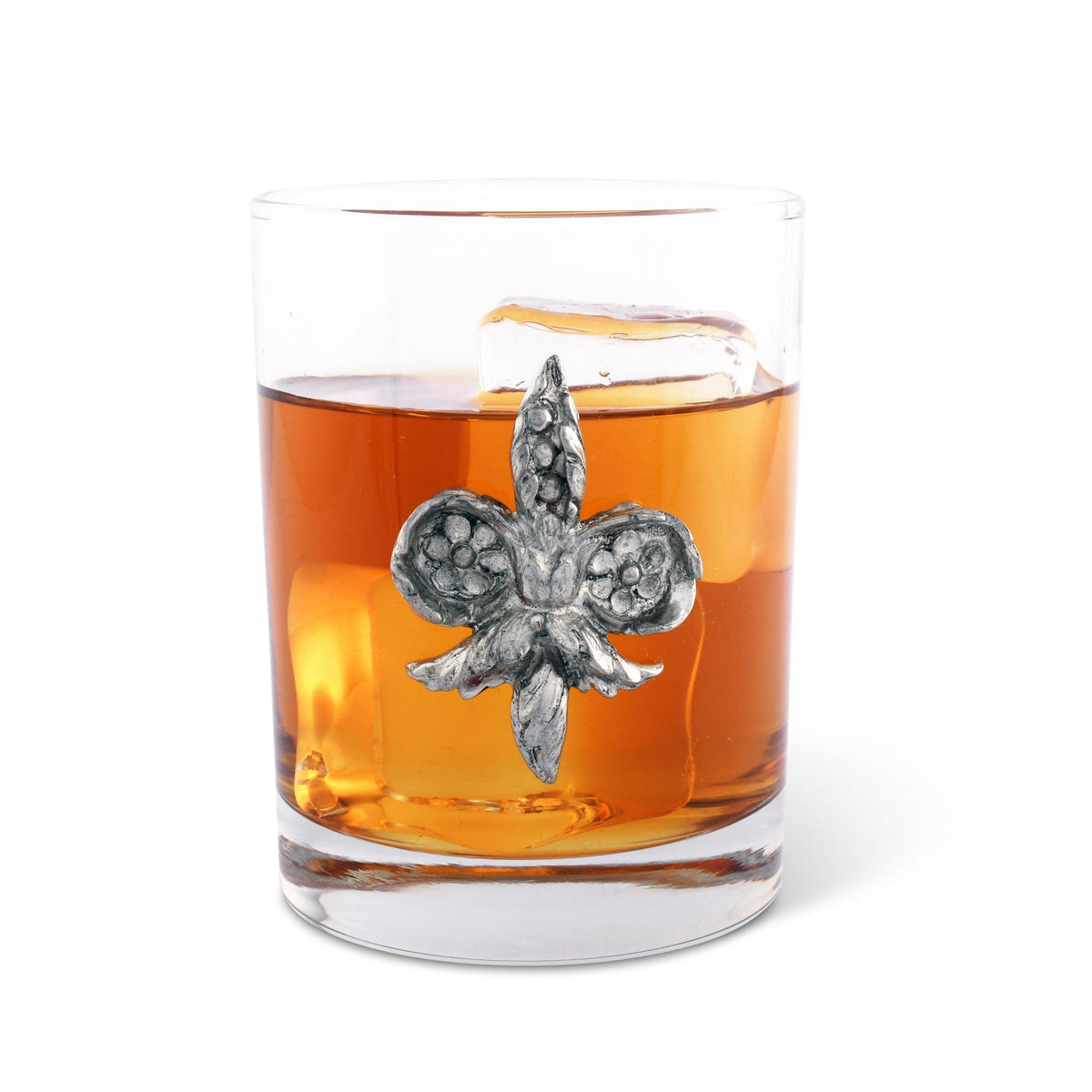 Fleur de Lys Double Old Fashion Bar Glass