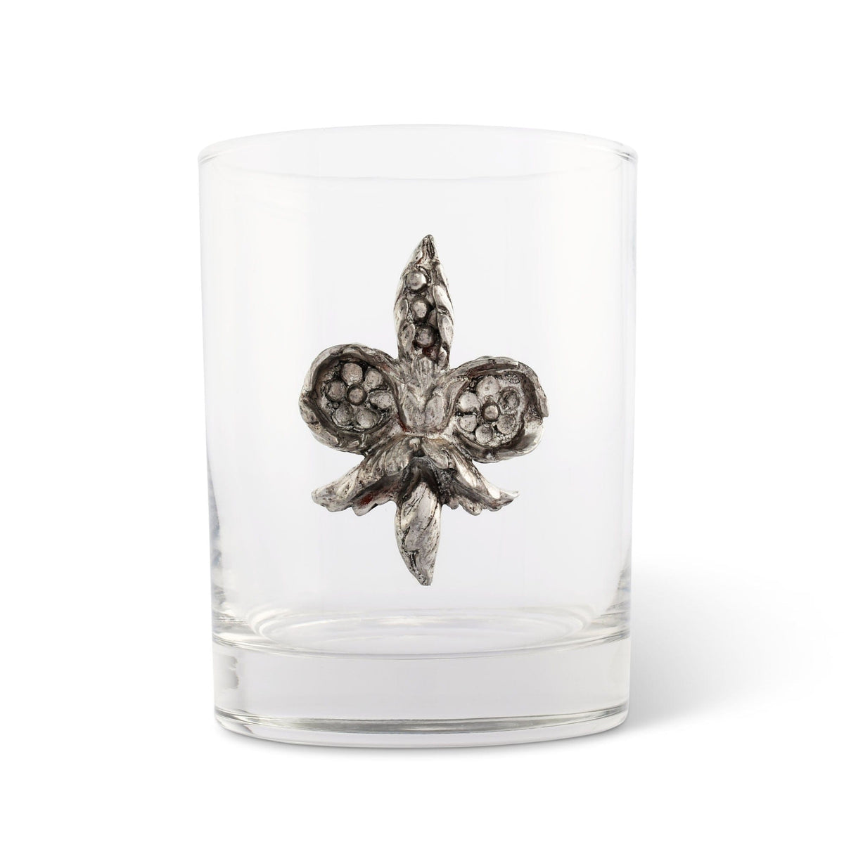 Fleur de Lys Double Old Fashion Bar Glass
