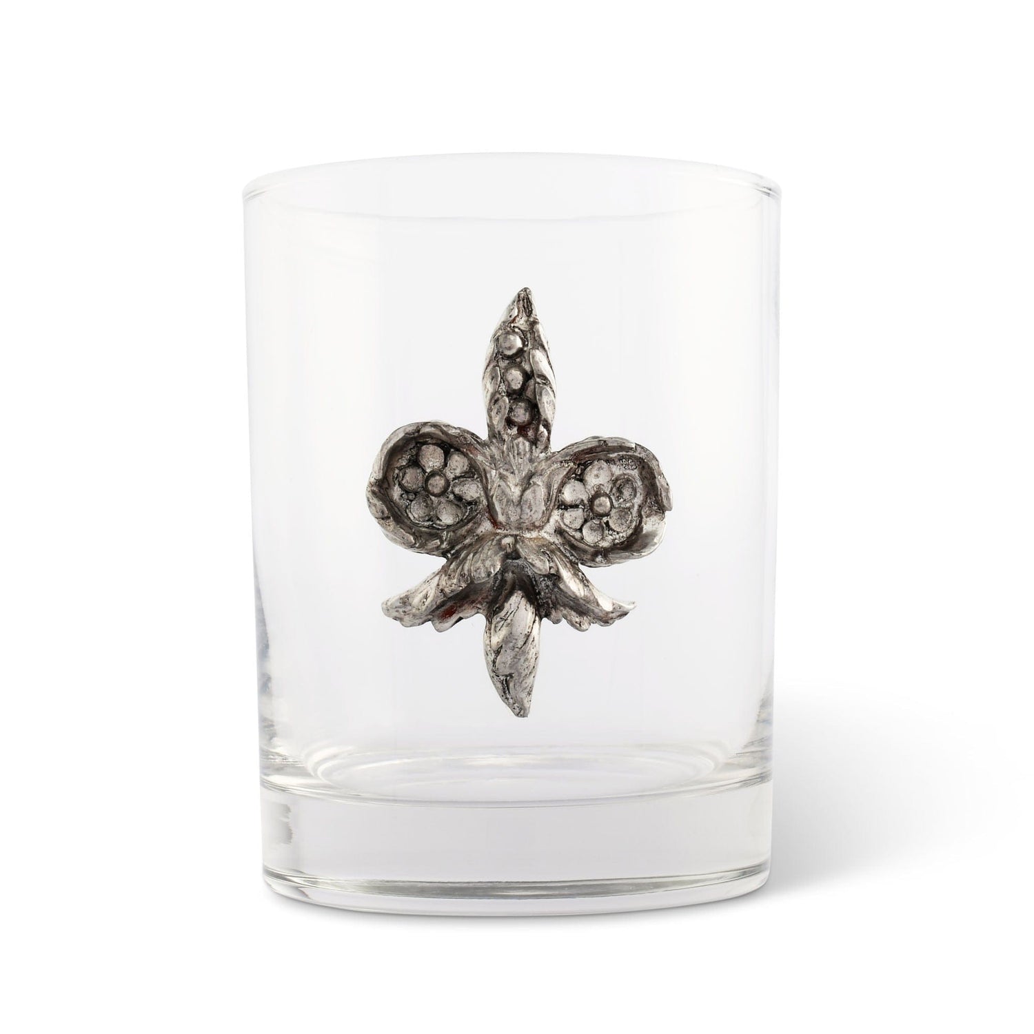 Fleur de Lys Double Old Fashion Bar Glass