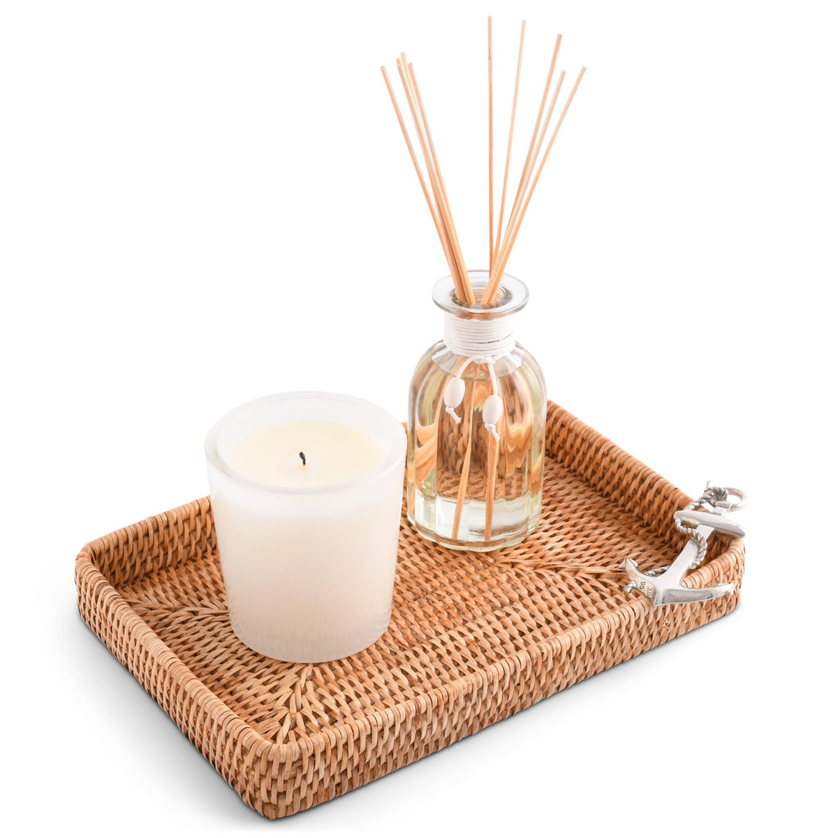 Rattan Anchor Catchall Tray — 9" x 13"