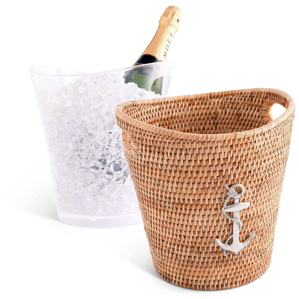 Anchor Hand Woven Wicker Rattan Champagne / Ice Bucket