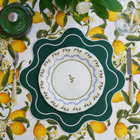 Haven Green Wavy Edge Faux Leather Placemat