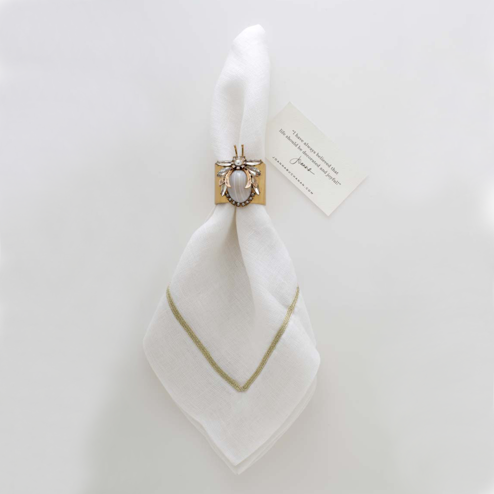 Vintage Bug Napkin Rings – Grey Agate (Set of 2)