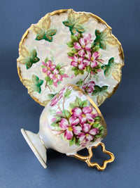 Vintage Metasco Japan Cup & Saucer – Cherry Blossom Iridescent Design
