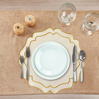 Ivory Wavy Faux Leather Placemat