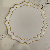 Ivory Wavy Faux Leather Placemat