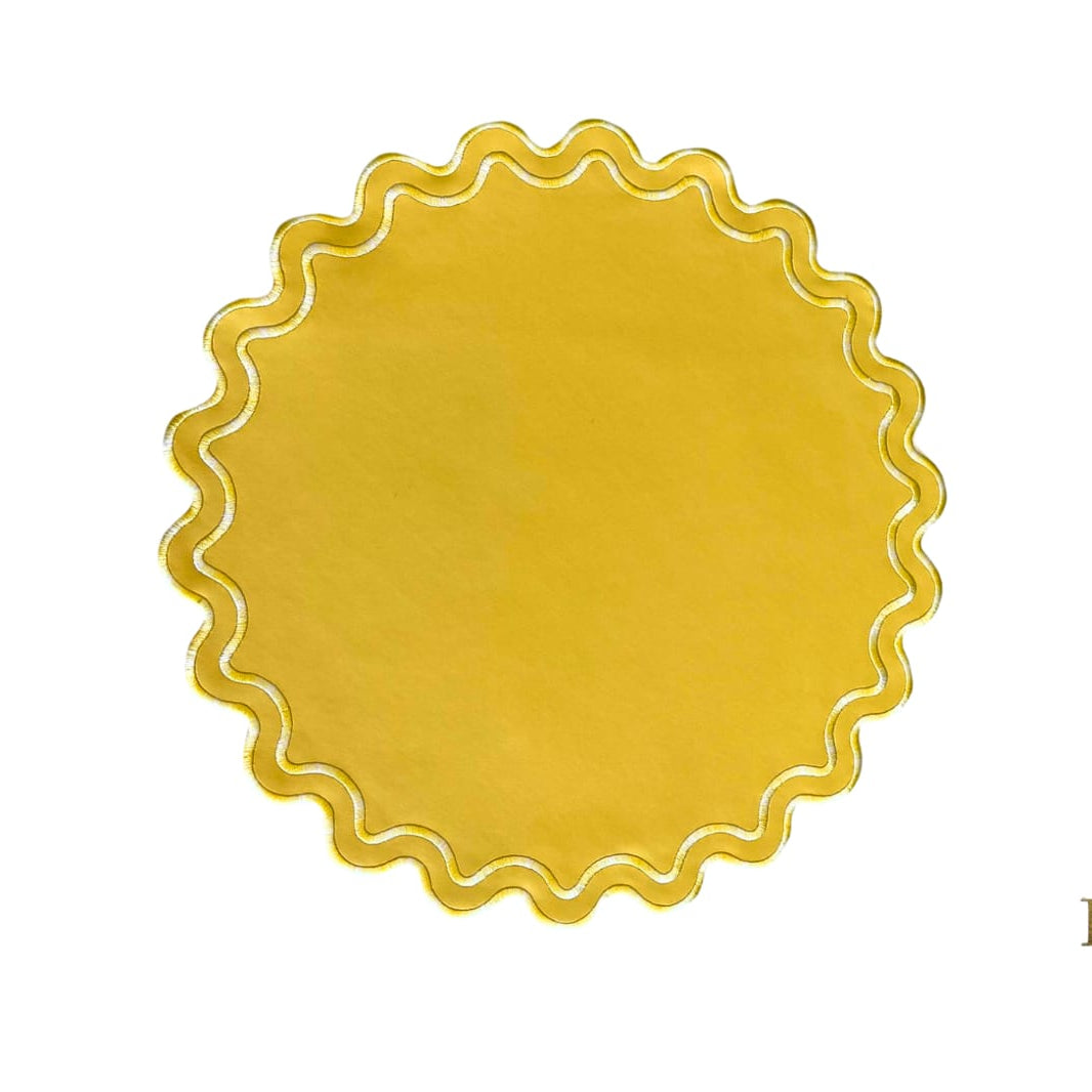 Elysian Yellow Round Faux Leather Placemat