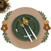 Fall Round Faux Leather Placemat